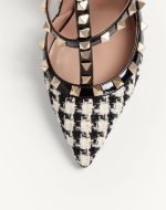 ROCKSTUD PUMP IN PIED-DE-POULE FABRIC 100MM - Image 2